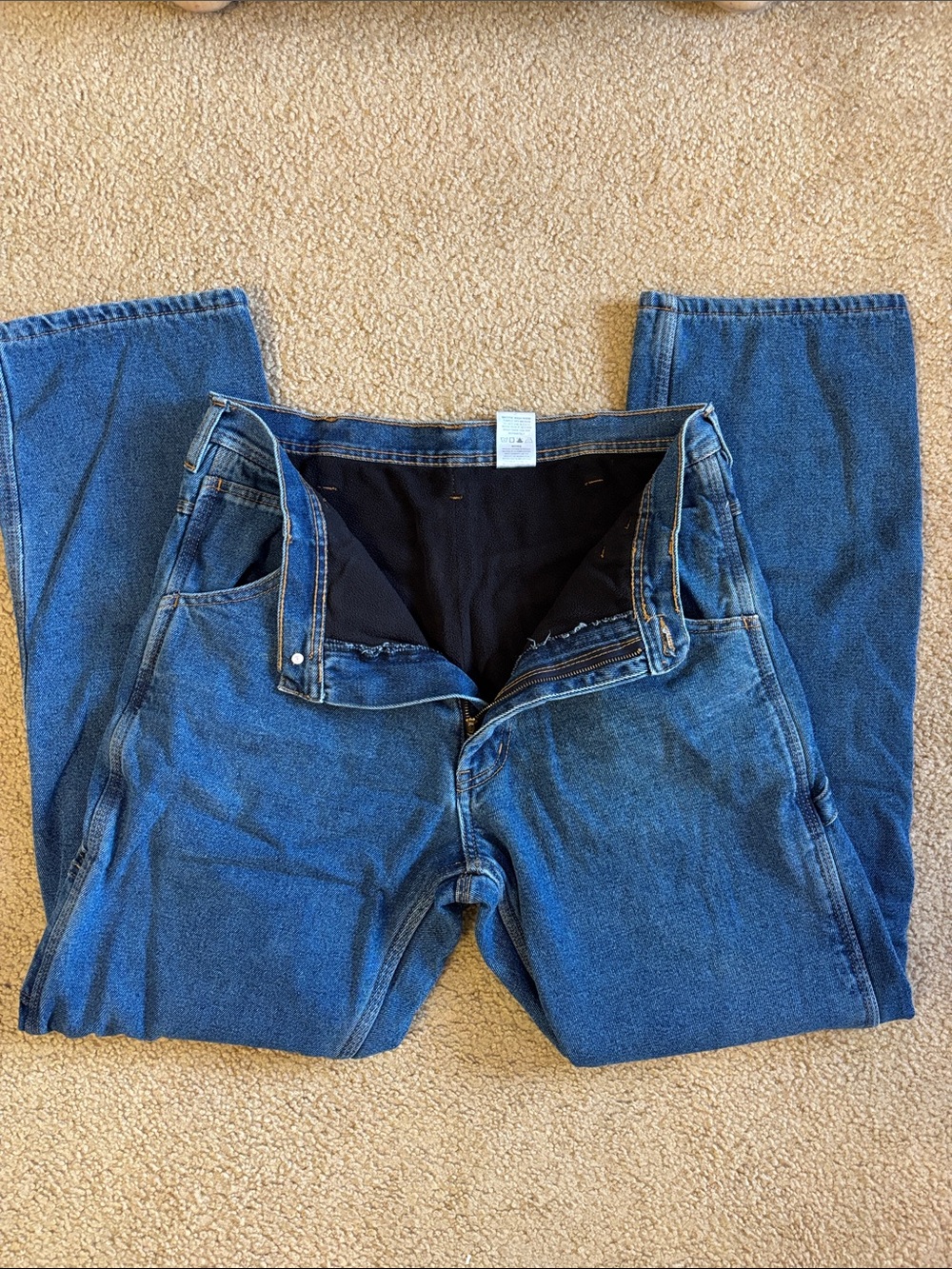 Key Mens Insulated Carpenter Jeans Fleece Lined 34 x 34